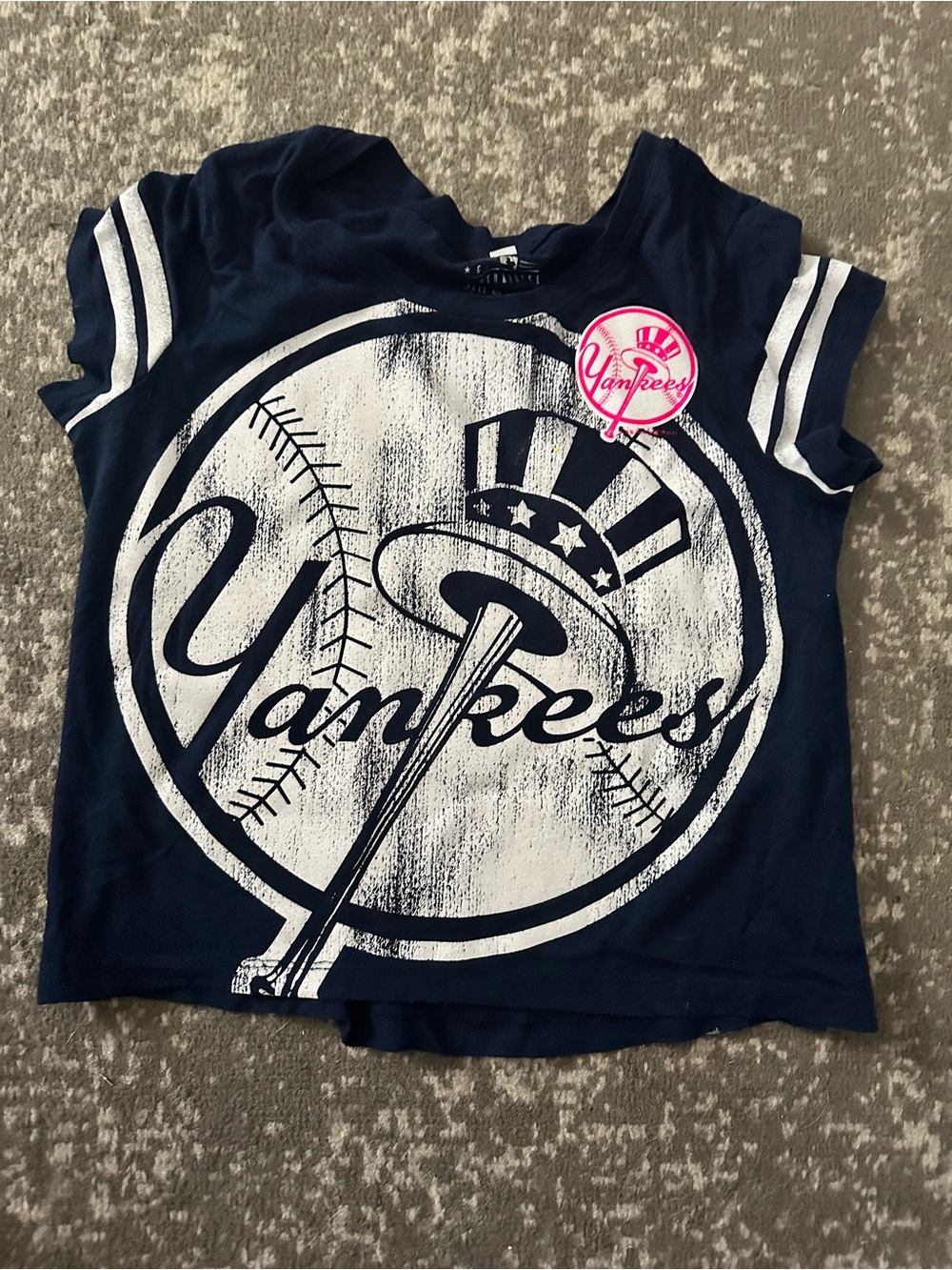 Girls' Navy Graphic Tee - Official MLB Design